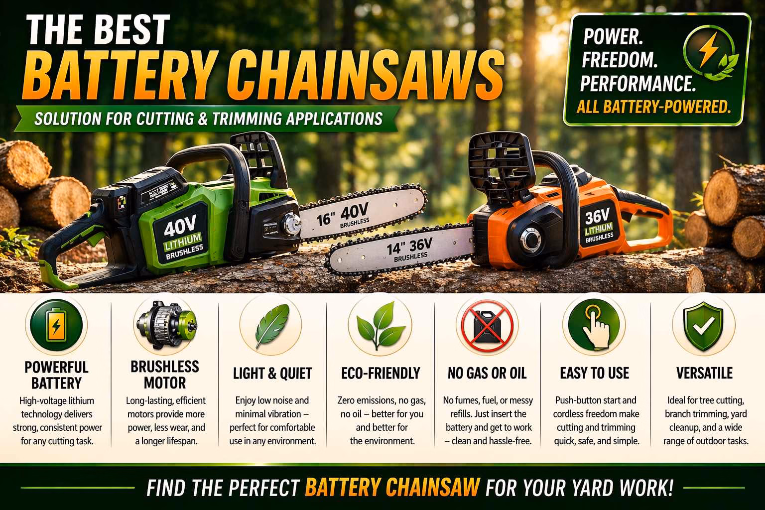 The Best Battery Chainsaws – Solution for Cutting & Trimming Applications